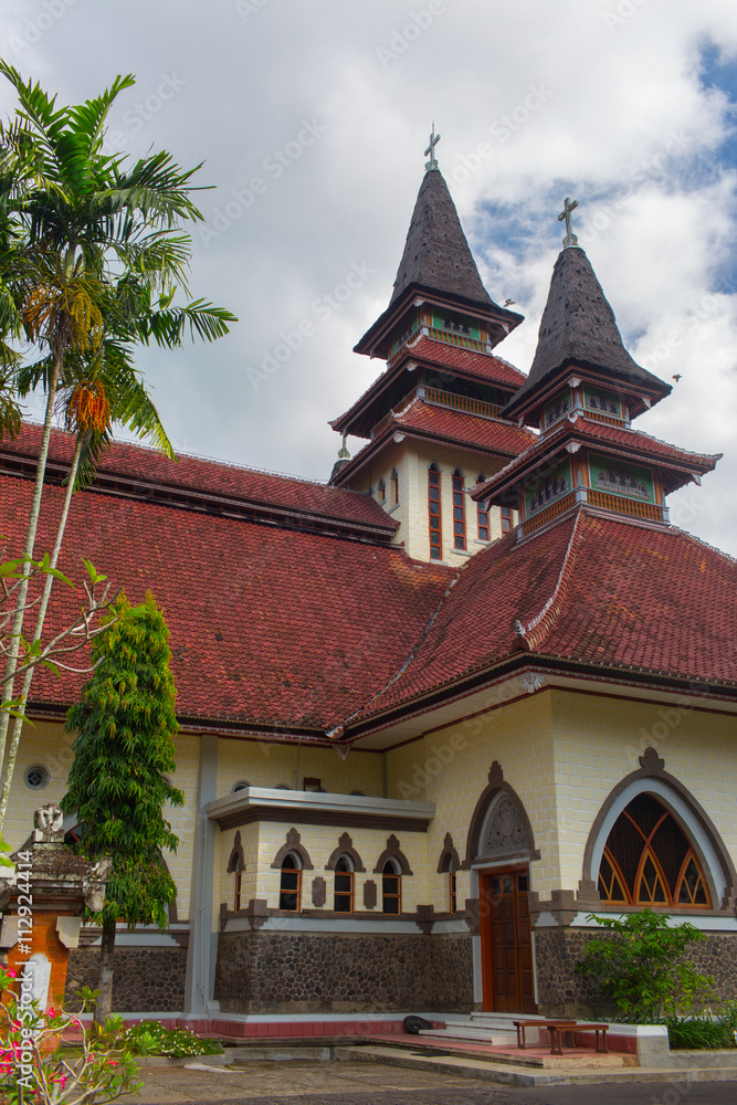 Bali island,Indonesia May 20, 2016 Catholic church on the island of