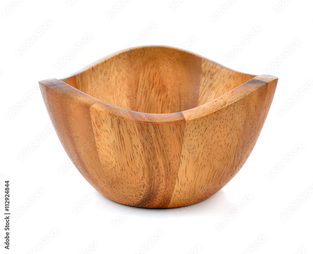 Wooden bowl isolated on white Wooden bowl isolated on white