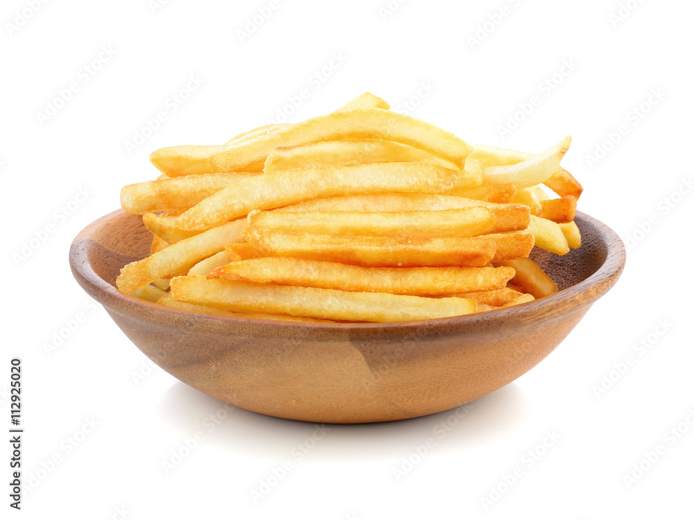 appetizing french fries on a white background appetizing french fries on a white background