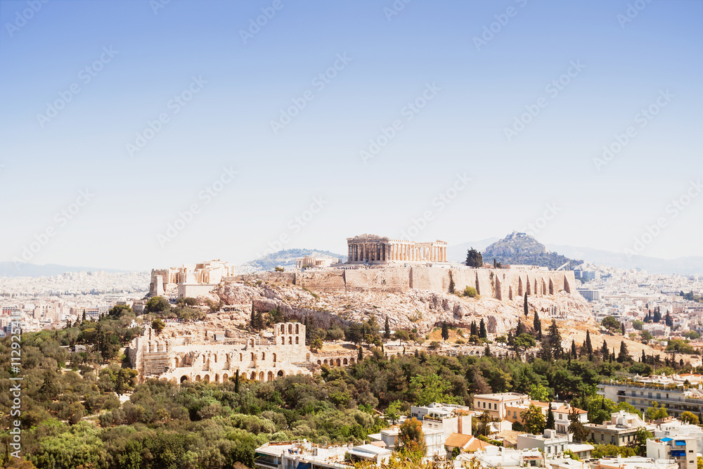 View of Acropolis and the city of Athens, Greece