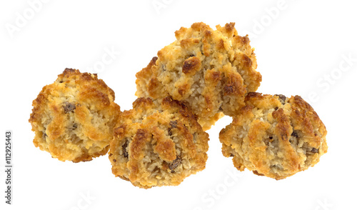 Chocolate chip macaroons isolated on a white background