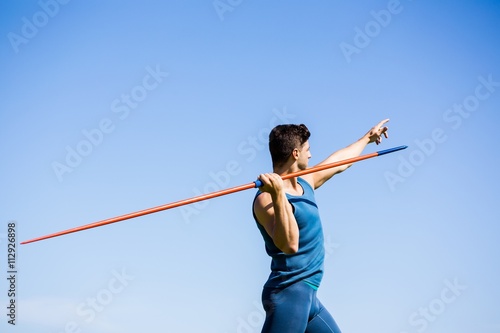 Athlete about to throw a javelin