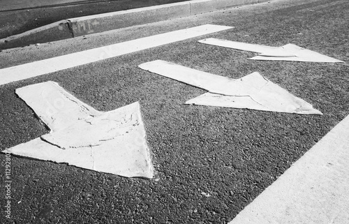 Pedestrian crossing road marking with arrows