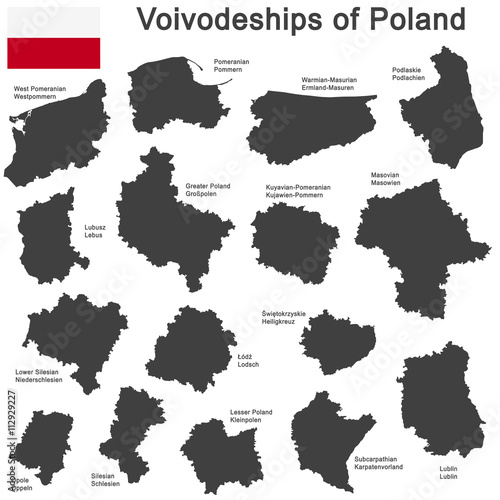 country Poland and voivodeships photo