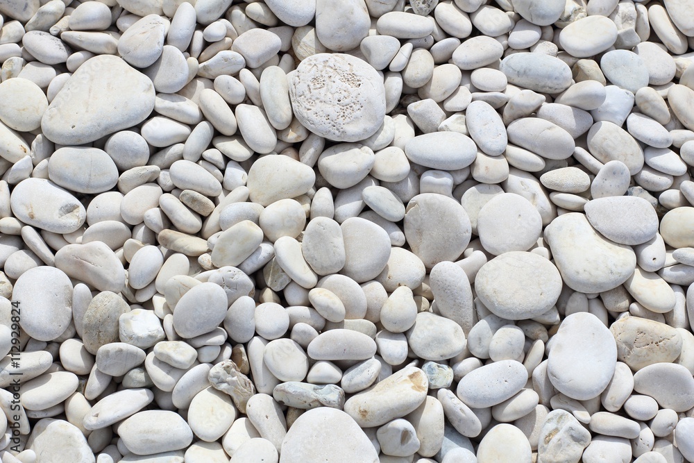 White pebbles in Corfu beach White pebbles in Corfu beach