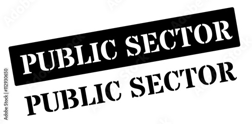 Public Sector black rubber stamp on white