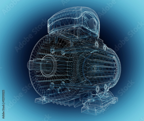Electric motor on background