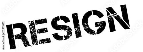 Resign black rubber stamp on white