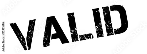 Valid black rubber stamp on white