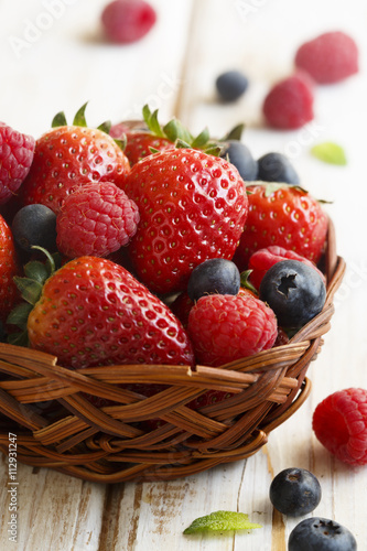 Fresh berries in the basket