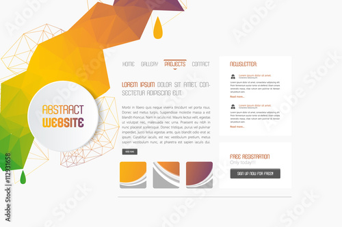 Minimal Simple website template with polygon colorful shapes.

 photo