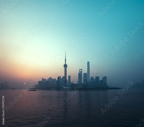 Shanghai Skyline at Sunset