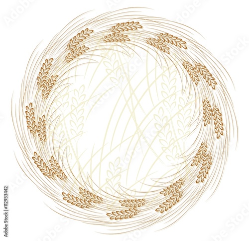 Round frame with wheat.