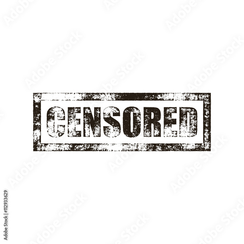 Censored stamp. Vintage rubber ink print
