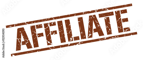 affiliate brown grunge square vintage rubber stamp