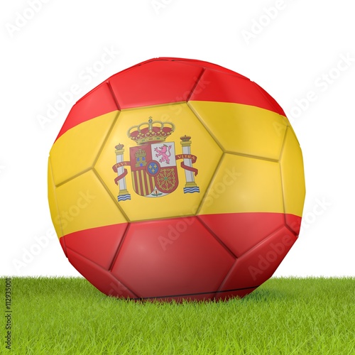 Football - flag of Spain - 3D rendering