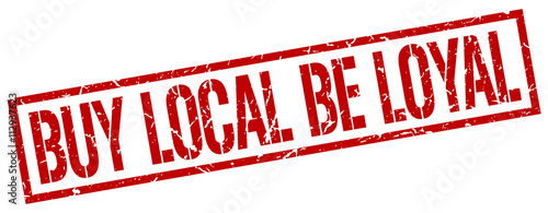 buy local be loyal red grunge square vintage rubber stamp