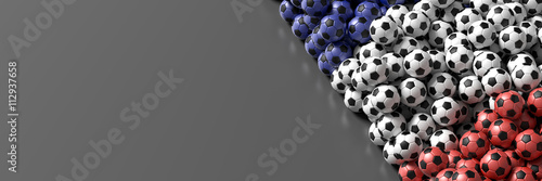 France soccer ball background  3d rendering