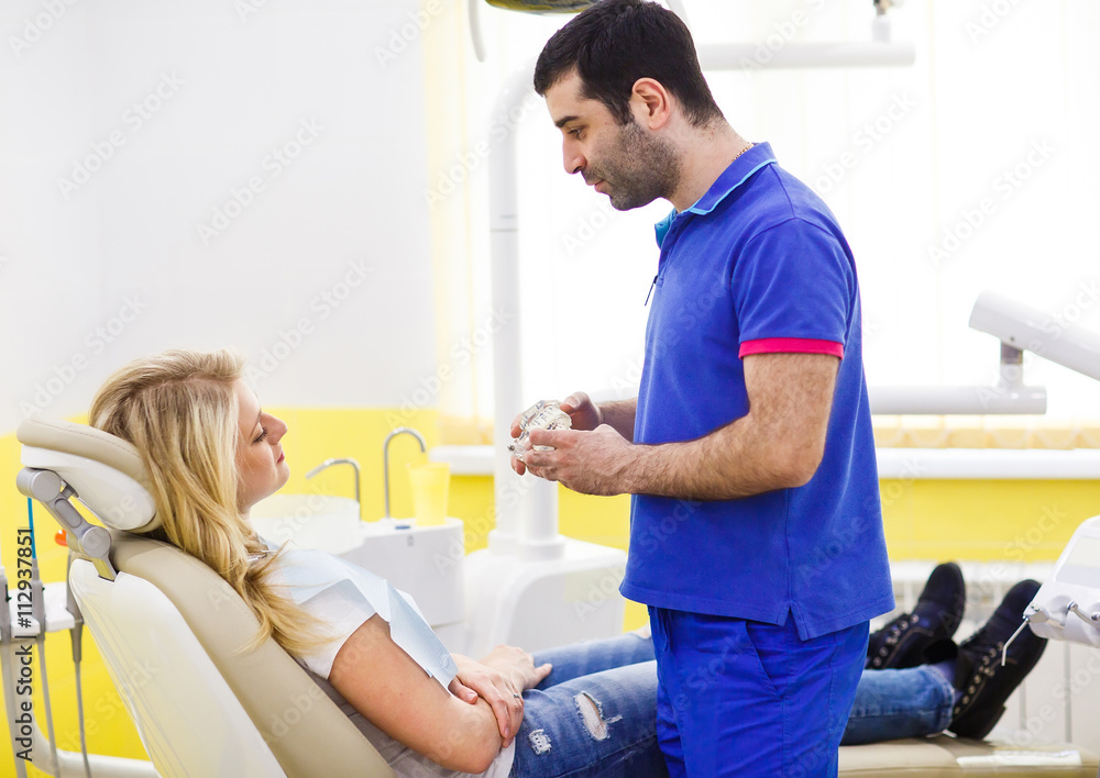 The patient at the dentist. The patient at the dentist.