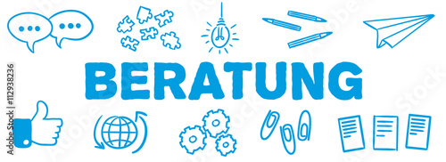 Stick Figure Series Banner Blue / Beratung