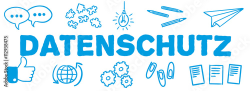 Stick Figure Series Banner Blue / Datenschutz