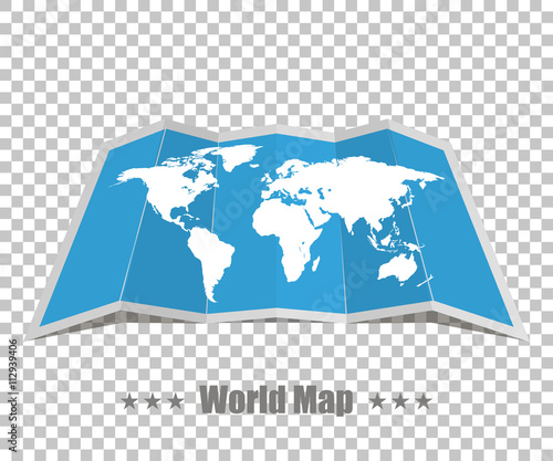 World map realistic on a isolated background