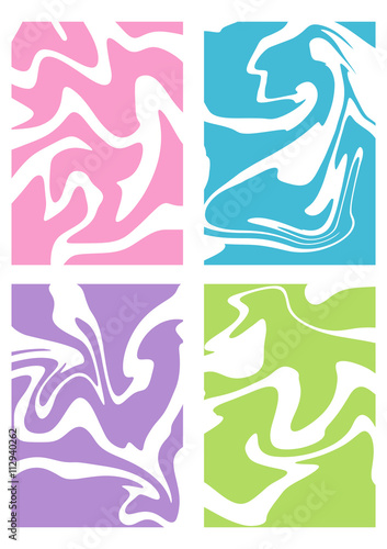 Set of colorful abstract wave backgrounds 