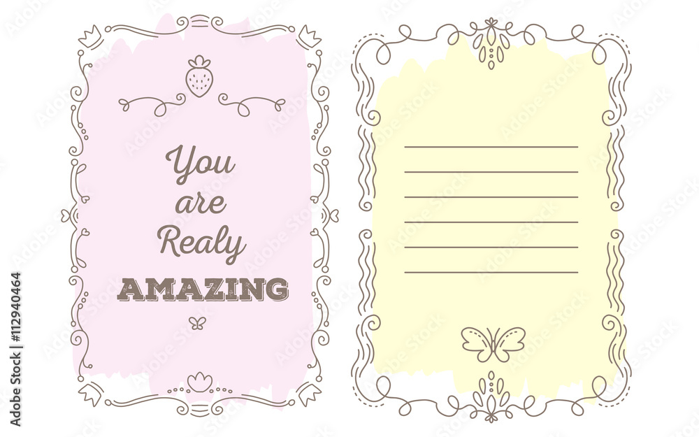 Vector template of greeting card with lace frame, wish inscripti Vector template of greeting card with lace frame, wish inscripti