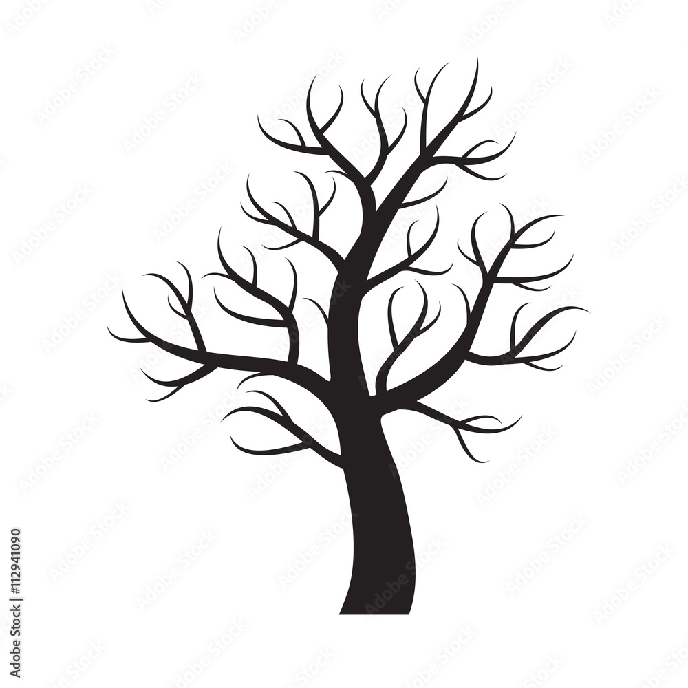 Obraz premium Shape of black Tree. Vector Illustration.
