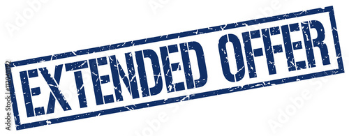 extended offer blue grunge square vintage rubber stamp