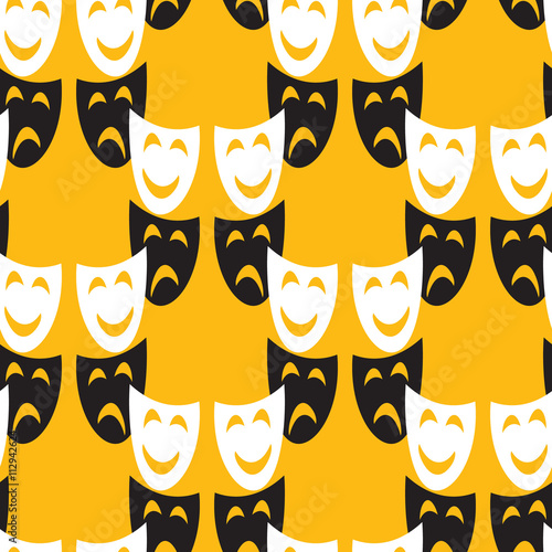 Seamless pattern with theatre masks