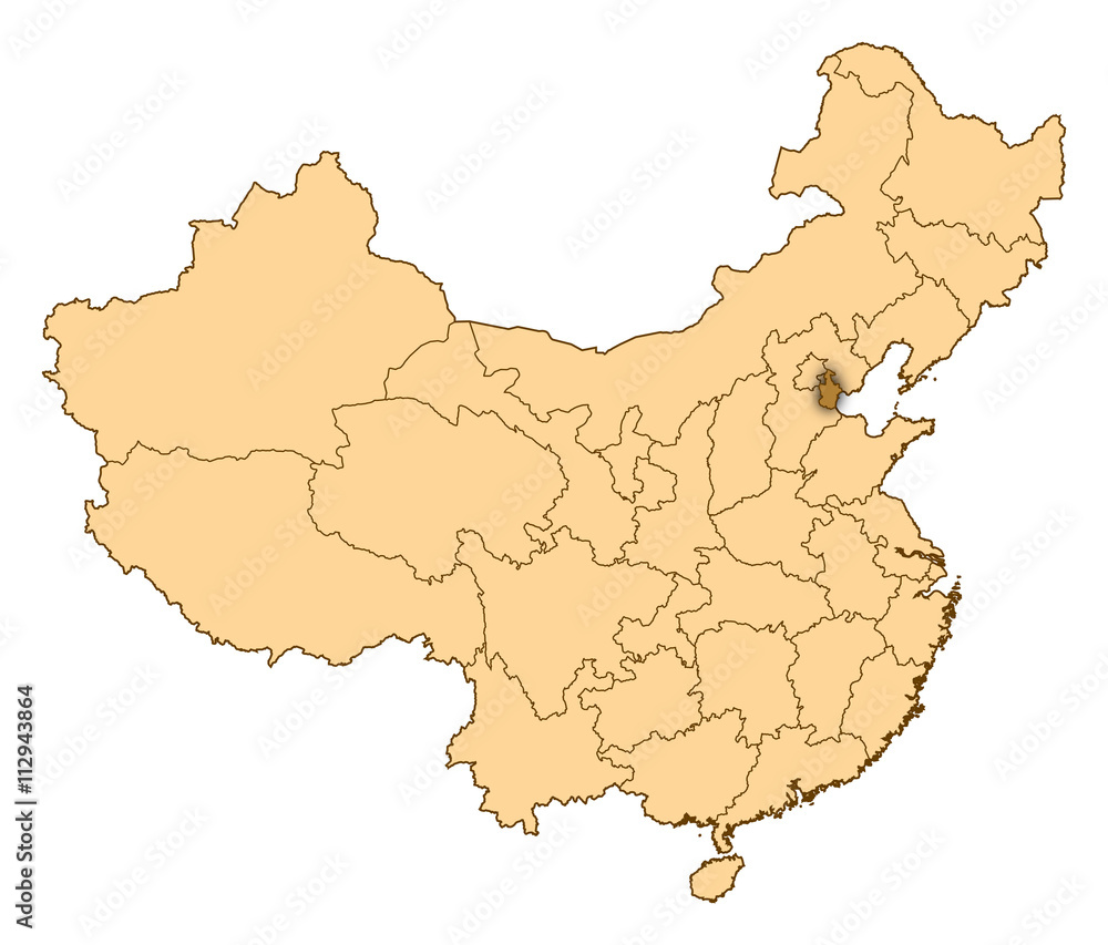 Obraz premium Map - China, Tianjin