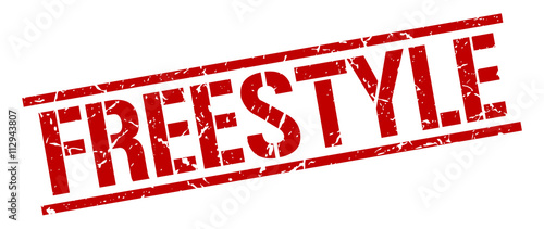 freestyle red grunge square vintage rubber stamp