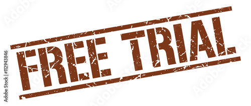 free trial brown grunge square vintage rubber stamp