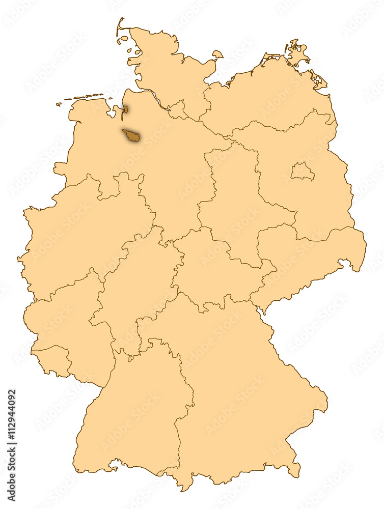 Obraz premium Map - Germany, Bremen