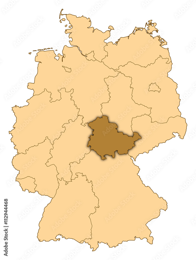 Map - Germany, Thuringia