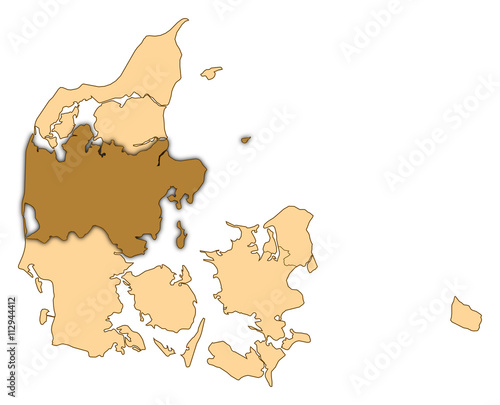 Map - Danmark, Central Denmark