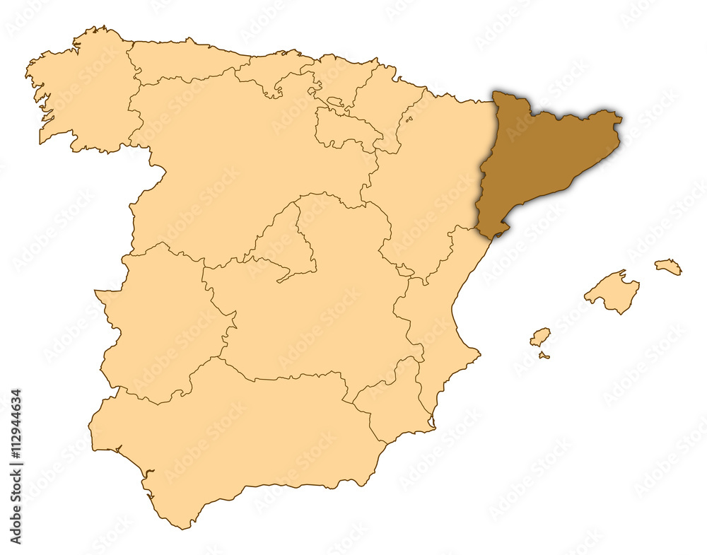 Fototapeta premium Map - Spain, Catalonia