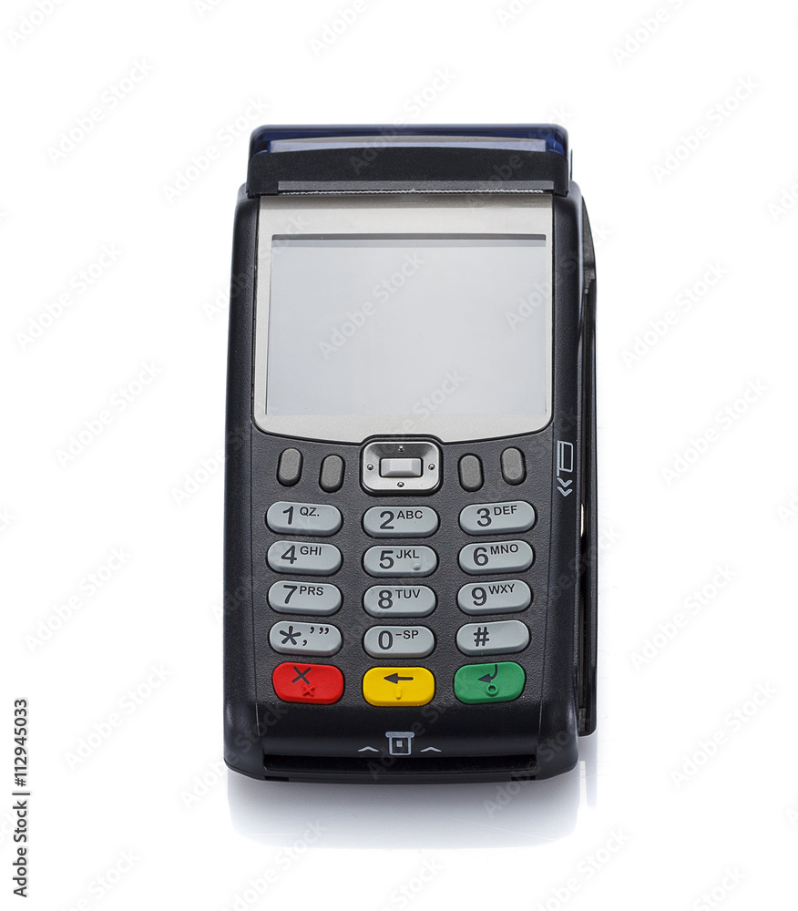 Credit card machine isolated on white background Credit card machine isolated on white background