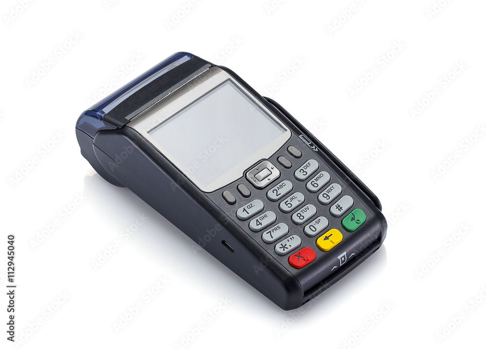 Credit card machine isolated on white background Credit card machine isolated on white background
