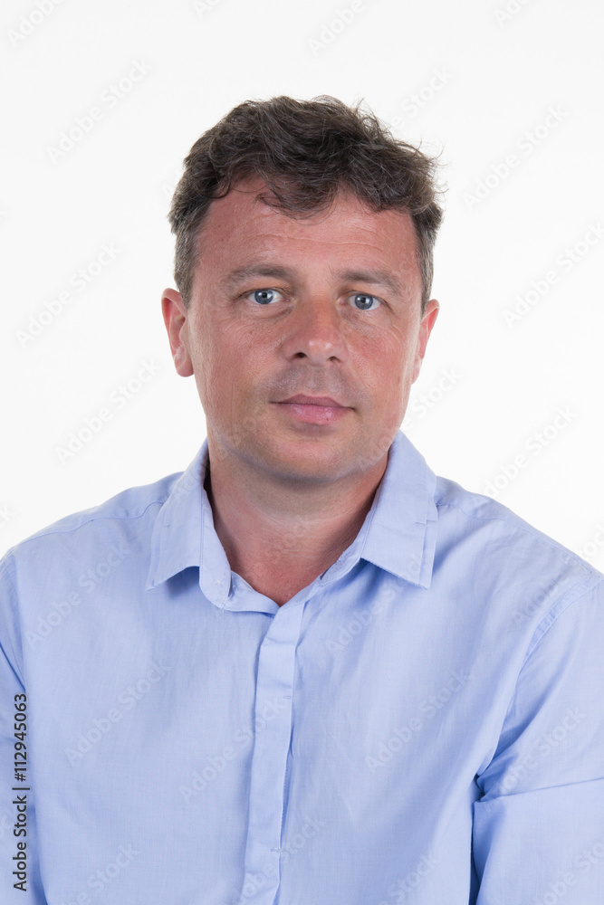 Portrait of lovely smiling man, isolated on white Portrait of lovely smiling man, isolated on white