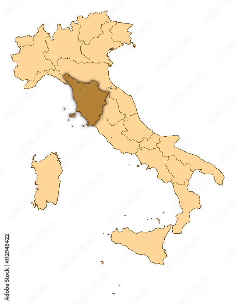 Fototapeta premium Map - Italy, Tuscany