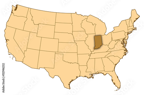 Map - United States  Indiana