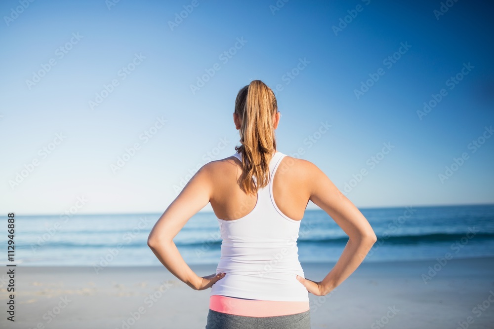 Fit woman on the beach 