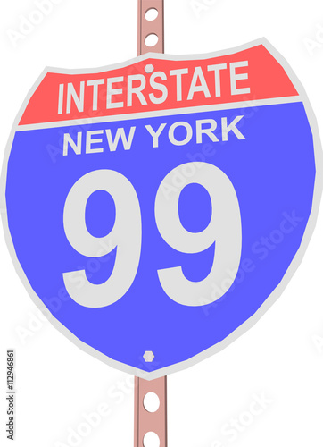 Interstate highway 99 road sign in New York