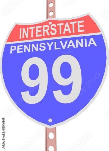 Interstate highway 99 road sign in Pennsylvania