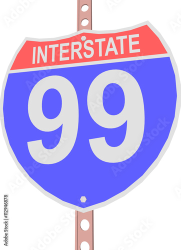 Interstate highway 99 road sign in