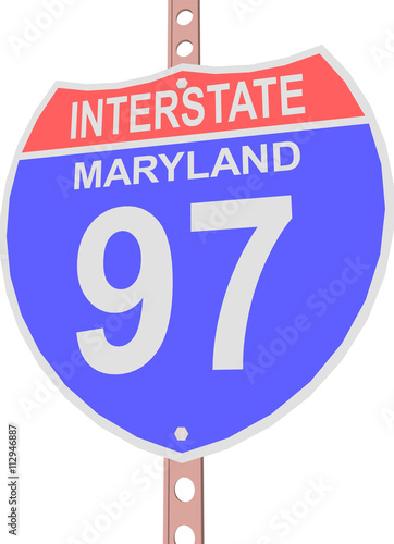 Interstate highway 97 road sign in Maryland