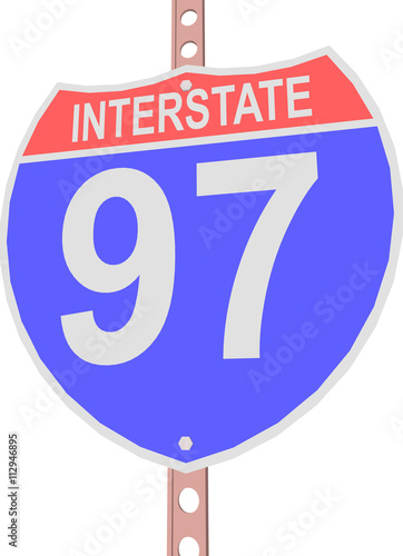 Interstate highway 97 road sign in