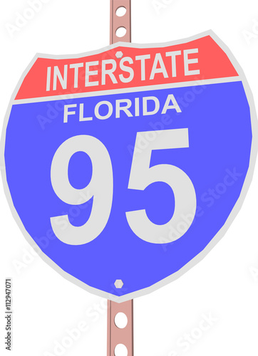 Interstate highway 95 road sign in Florida